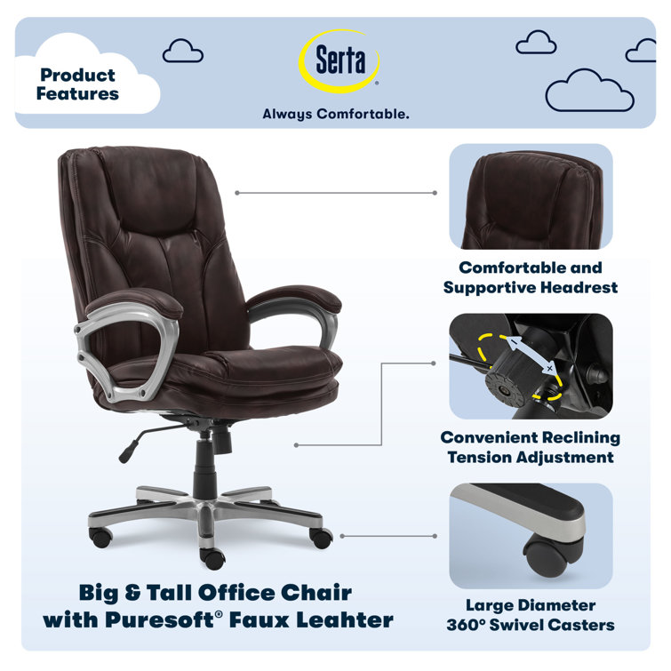 Serta reclining office chair hot sale